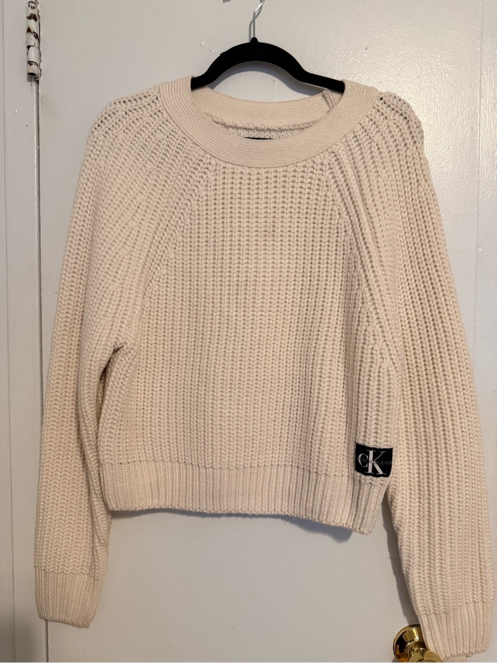 Calvin Klein Off-White Chunky Crewneck Sweater